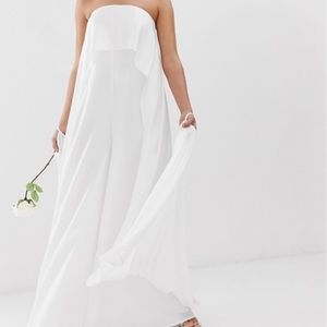 NWT ASOS Petite Floaty Cape Back Wedding Jumpsuit